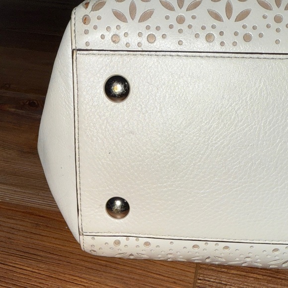 COACH Taylor Eyelet Chalk Leather Carryall Tote Bag F27391 - Picture 12 of 13